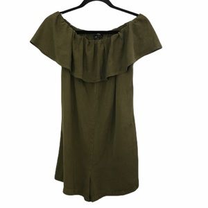 ZARA Green Off The Shoulder Romper Sz XS